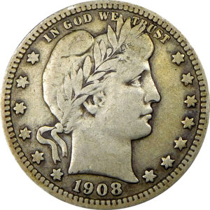 1908-S Barber Quarter - Fine