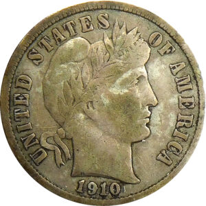 1910-S Barber Dime - VF