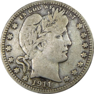 1911-D Barber Quarter - Fine