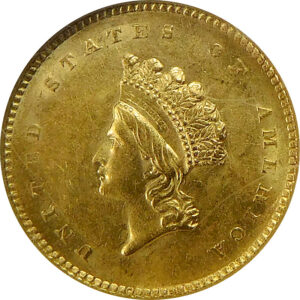 1854 Ty 2 $1 Gold Indian Princess Head - NGC MS 61