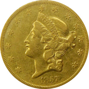1857-O $20 Gold Liberty Head Double Eagle - NGC XF 45