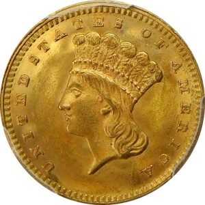 1862 $1 Gold Princess Head - PCGS MS 63