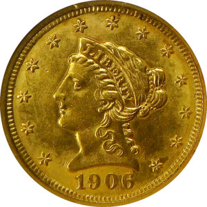 1906 $2.5 Gold Liberty Head Quarter Eagle - NGC MS 61