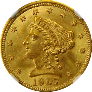 1907 $2.5 Gold Liberty Head Quarter Eagle - NGC MS 65