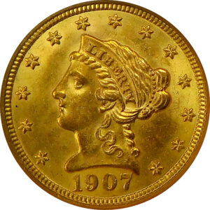 1907 $2.5 Gold Liberty Head Quarter Eagle - NGC MS 63