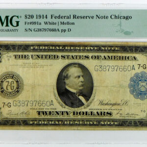 1914 $20 Federal Reserve Note Chicago - Fr#991a - PMG 25 Very Fine