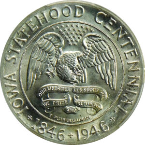 1946 Iowa Centennial Commemorative Silver Half Dollar - PCGS MS 65