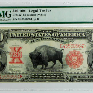 1901 $10 Bison Legal Tender Note - Fr# 122 - PMG 35 Choice Very Fine