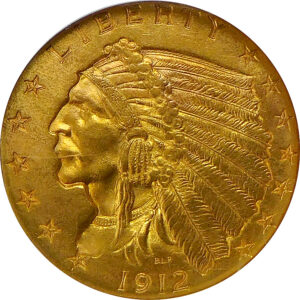 1912 $2.5 Gold Indian Head Quarter Eagle - NGC MS 64