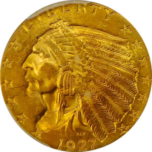 1927 $2.5 Gold Indian Head Quarter Eagle - PCGS MS 63