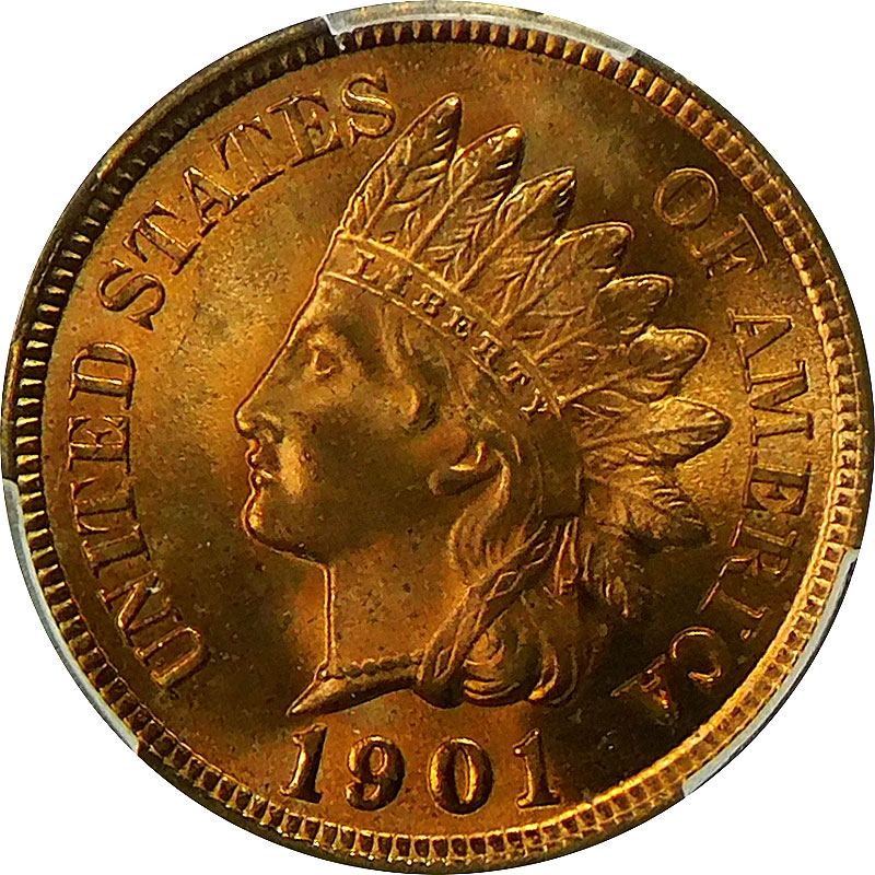 1901 Indian Head Cent - PCGS MS 65 Red