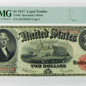 1917 $2 Legal Tender U.S. Note - Fr#60 - PMG 30 Very Fine