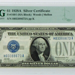 1928A $1 Silver Certificate - Fr#1601 - PMG 64 Choice Uncirculated EPQ