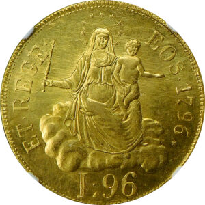 1796 Italy - Genoa Gold 96 Lire - NGC MS 62