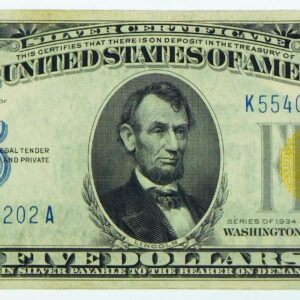 1934A $5 Silver Certificate - WWII North Africa Emergency Issue