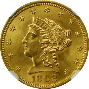 1902 $2.5 Gold Liberty Head Quarter Eagle - NGC MS 64