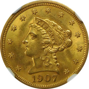 1907 $2.5 Gold Liberty Head Quarter Eagle - NGC MS 64 #2