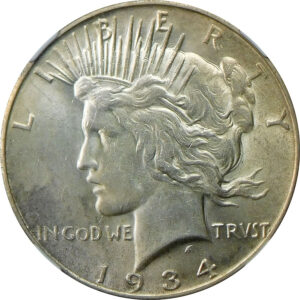 1934-S Peace Silver Dollar - NGC AU 58