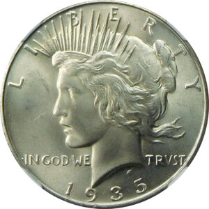 1935 Peace Silver Dollar - NGC MS 65