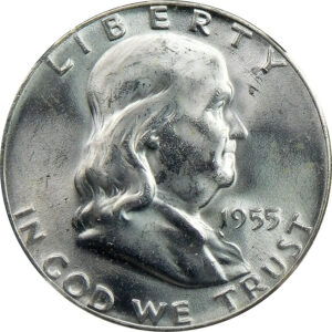 1955 Franklin Half Dollar - NGC MS 64 Full Bell Lines