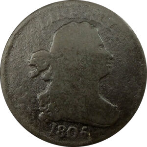 1805 No Stems Draped Bust Half Cent - AG 3
