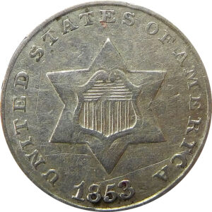 1853 Three Cent Silver - VF
