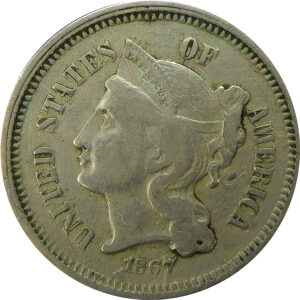 1867 Three Cent Nickel - VF