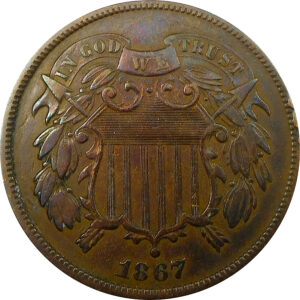 1867 Two-Cent Piece - XF 45
