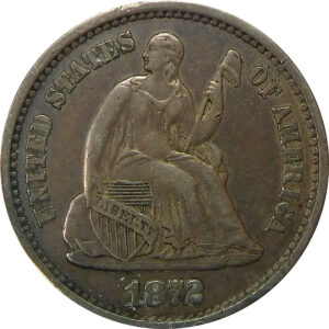 1872-S Mint Mark Above Bow Seated Liberty Half Dime - XF