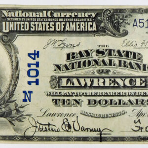 1902 PB $10 Bay State National Bank of Lawrence, Massachusetts - CH# 1014
