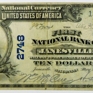 1902 PB $10 First National Bank of Janesville, Wisconsin - CH# 2748