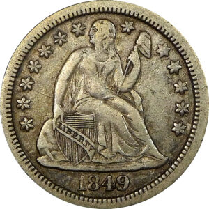 1849 Seated Liberty Dime - XF 40