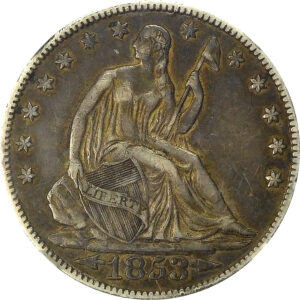 1853 Arrows & Rays Seated Liberty Half Dollar - NGC XF 40