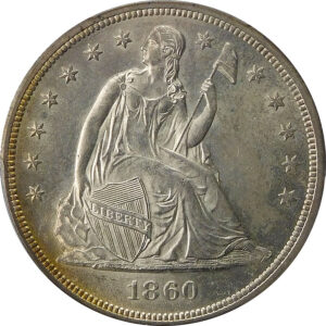 1860-O Seated Liberty Silver Dollar - PCGS MS 63