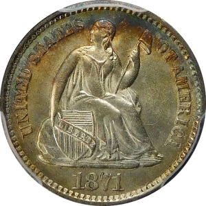 1871 Seated Liberty Half Dime - PCGS MS 64