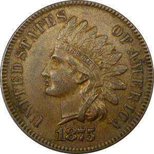 1875 Indian Head Cent - AU 50