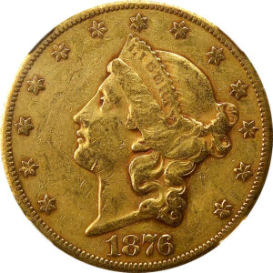 1876-CC $20 Gold Liberty Head Double Eagle - NGC XF 45 - CAC