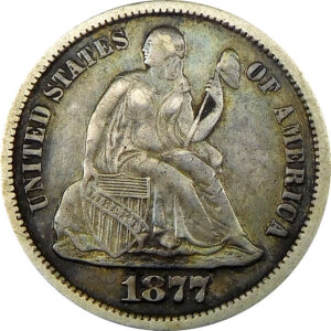 1877-CC Seated Liberty Dime - XF 45