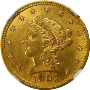 1903 $2.5 Gold Liberty Head Quarter Eagle - NGC MS 61