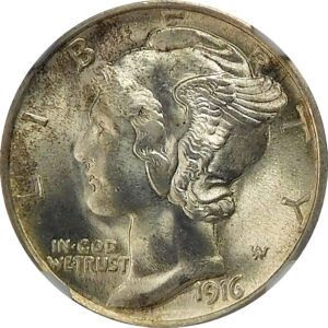 1916 Mercury Dime - NGC MS 65 Full Bands