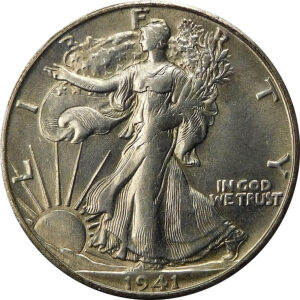 1941-S Walking Liberty Half Dollar - AU 58