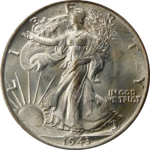 1943 Walking Liberty Half Dollar - MS 64