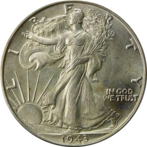 1943 Walking Liberty Half Dollar - MS 65