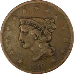 1840 Small Date Braided Hair Large Cent - Fine