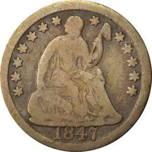 1847 Seated Liberty Half Dime - VG