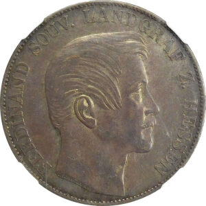 1859 Germany: Hesse-Homburg Silver Thaler - NGC AU 50