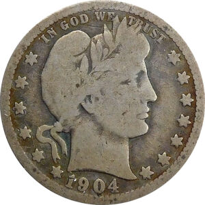 1904-O Barber Quarter - VG