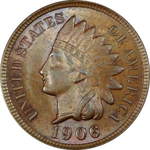 1906 Indian Head Cent - MS 62 Brown