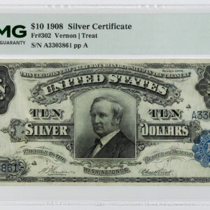 1908 $10 Silver Certificate - Fr#302 - PMG 30 Very Fine