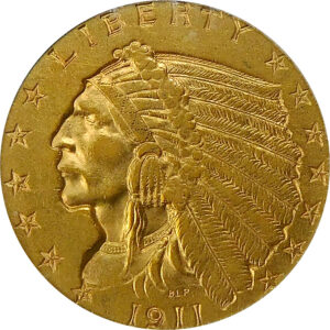 1911-D Strong D $2.5 Gold Indian Head Quarter Eagle - PCGS AU 55 - CAC